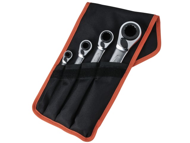 S4RM REV RATCHET SPANNER SET 4PC 8-27MM BAHCO