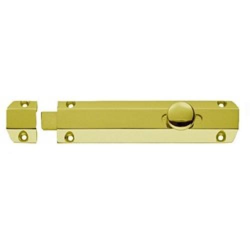 AQ81PB 4" Surface Slide Bolt PB Polished Brass