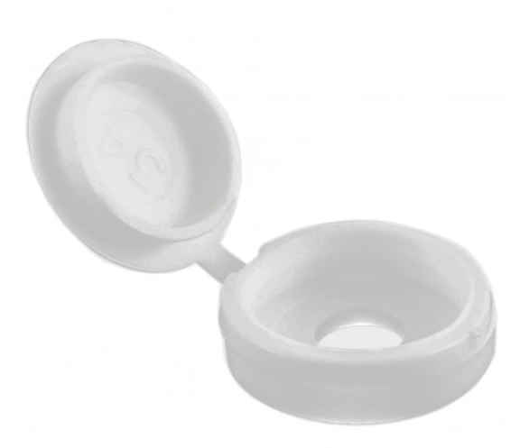 (10-12g) White Hinged Cover Caps