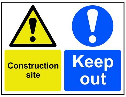 Construction Site Keep Out 600x450mm Correx
