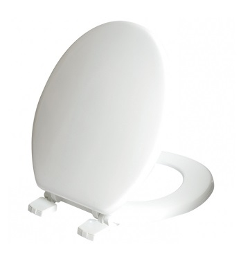 White Moulded Toilet Seat C/w Plastic Hinges