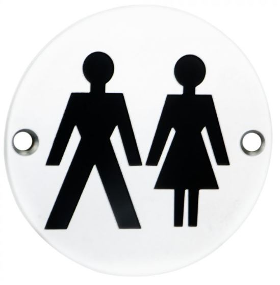 75mm Dia Disc 'Unisex WC' Symbol SAA