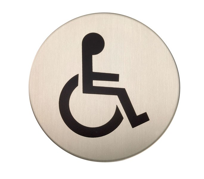 75mm Dia Disc 'Disabled WC' Symbol SAA