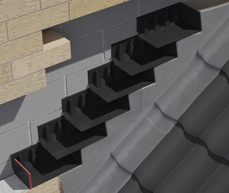 Everdry Corner Starter 150mm Stonework Cavity Tray RH - 100-125mm Cavity Width