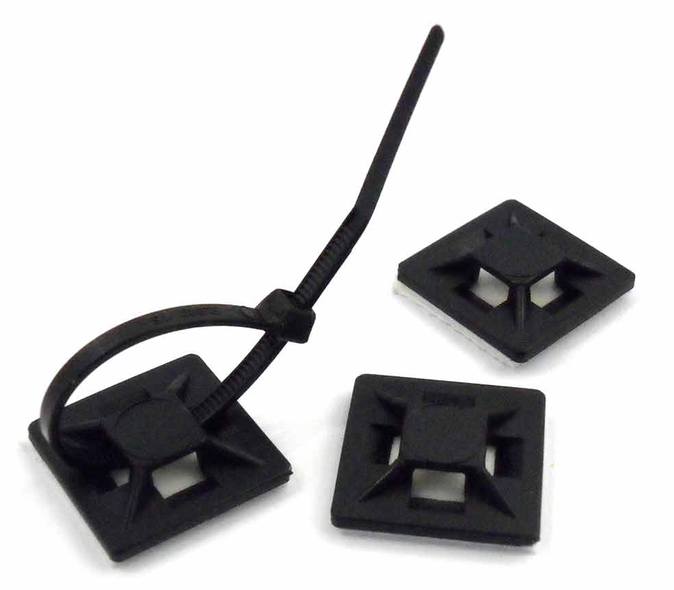 Black Self Adhesive Tie Bases