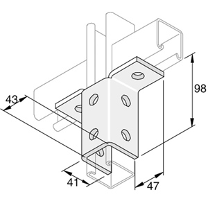 SPB8020-8 Hole Channel Wing Brackets
