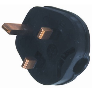 13 AMP 240V 3pin Plastic Plug - Black