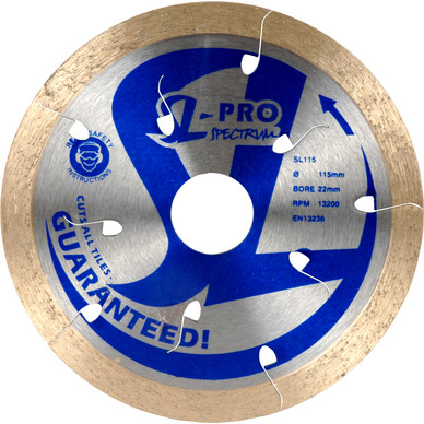 115mm Premium Tile Cutting Diamond Blade 22mm Bore, Continuous Rim