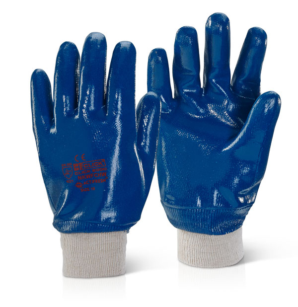Nitrile Knit Wrist Gloves Large