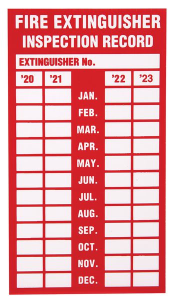 Fire Extinguisher Inspection Labels