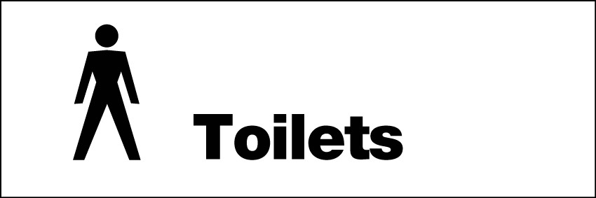 Male Toilets Sign 300x100mm RP