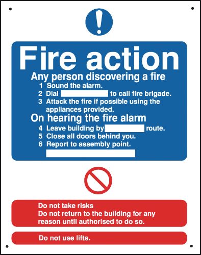 Fire Action Sign