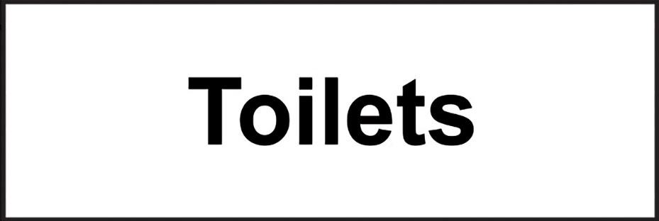 Toilets Sign 300x100mm - Rigid Plastic