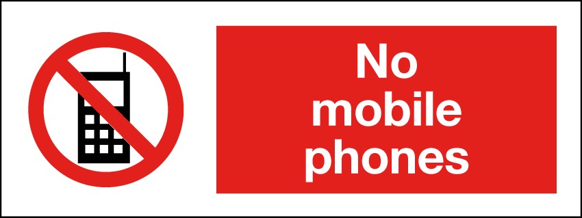 No Mobile Phones 400x150mm RP