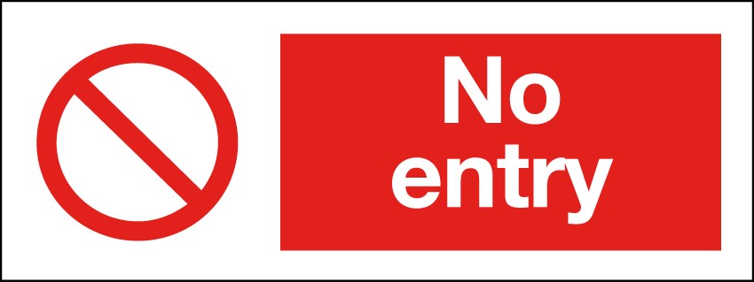 No Entry 400x150mm RP
