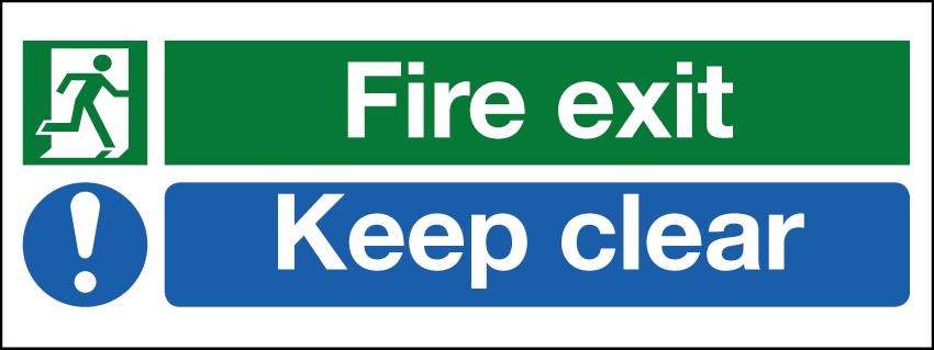 Fire Exit Keep Clear 400x150mm RP