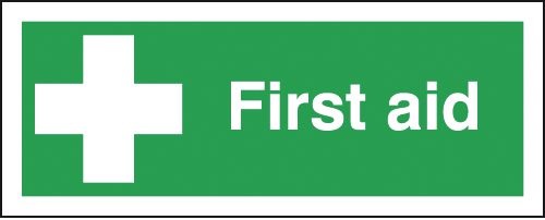 First Aid with symbol 400x150mm RP