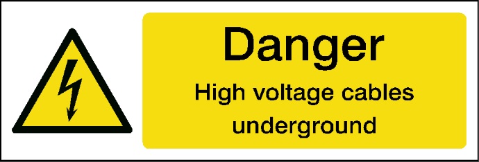 Danger Buried High Voltage Cables 400x150mm RP