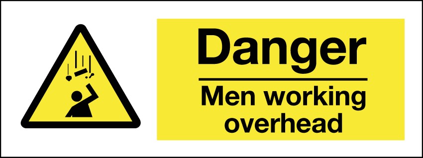 Danger Men Working Overhead 400x150mm RP