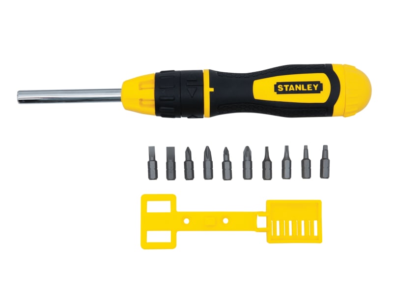 Stanley Multibit Ratchet Screwdriver c/w 10 Driver Bits