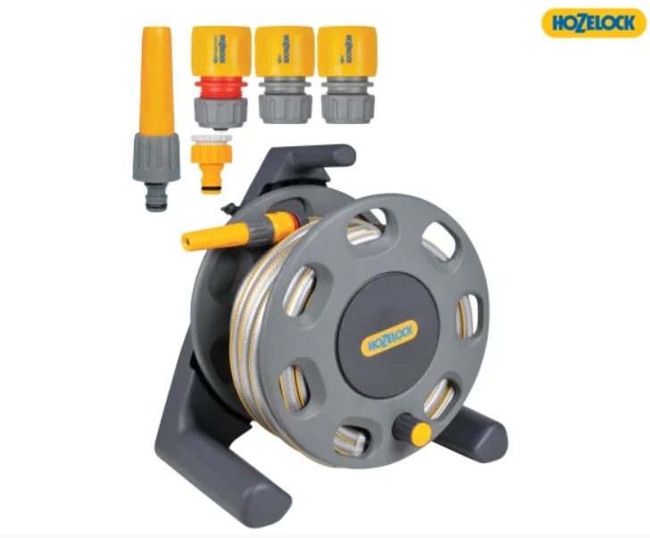 Hozelock 2412 Compact Hose Reel - 25m c/w Fittings