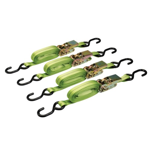 4m x 700kg x 25mm Ratchet Straps (Pack 4)