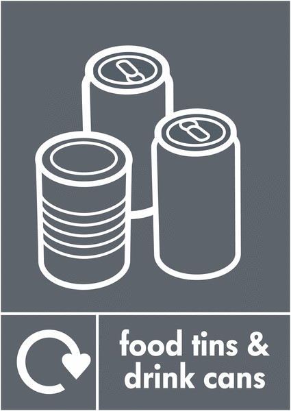 Food Tins & Drink Cans Recycling Sign