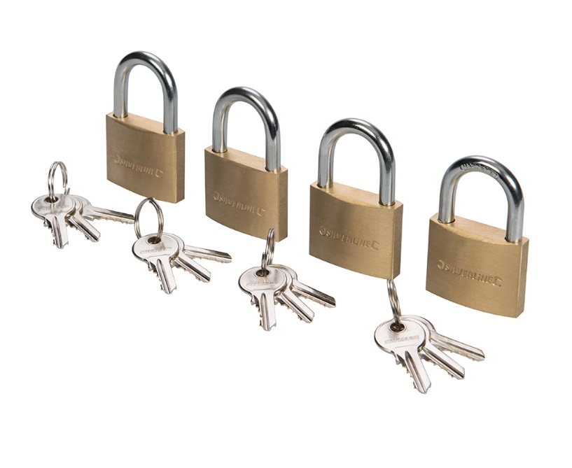 Brass Padlock Keyed Alike 4pk - 40mm