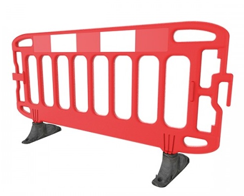 Navigator® Plus 2m Red Traffic Barrier with Black Anti Trip Feet