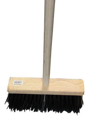 Bassine Head and Poly Head Yard Brush c/w Handle