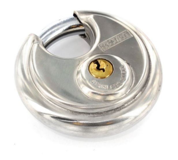 70mm Disc Padlock Keyed Alike KA1 Stainless Steel (c/w 2 keys)