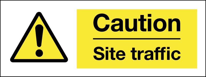 Caution Site Traffic 400x150mm RP
