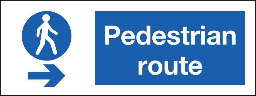 Pedestrian Route Arrow Right 400x150mm RP