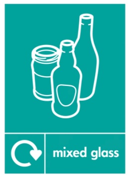 Mixed Glass Recycling Sign