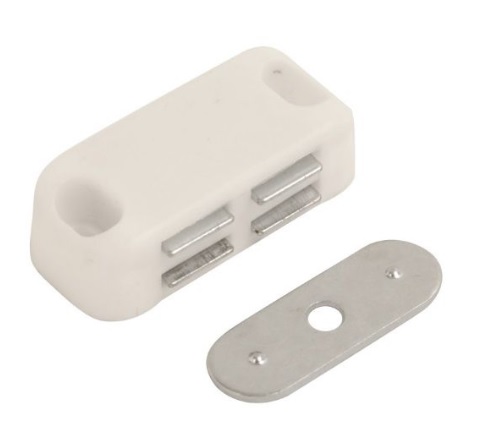 White Magnetic Catches 4kg 42mm c/w catch plate