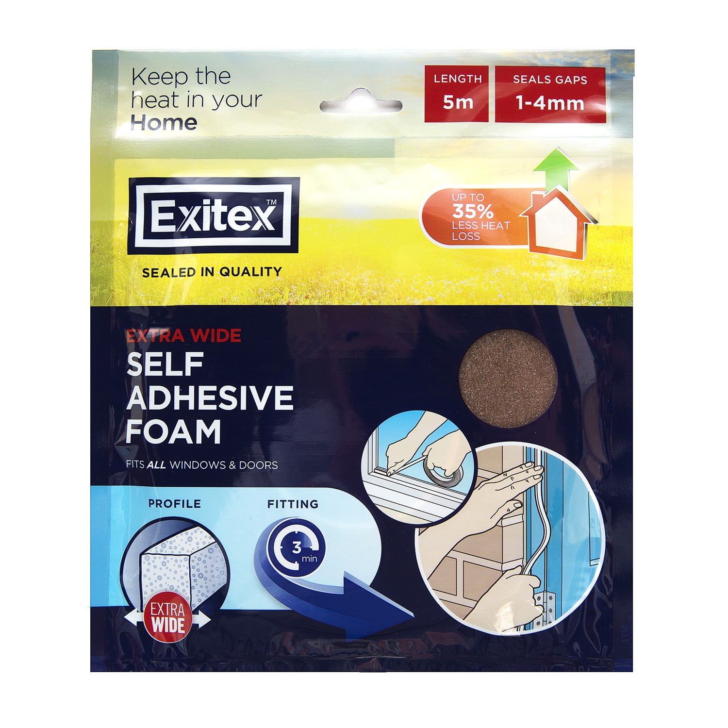 Self Adhesive Foam 5m White 10x4mm