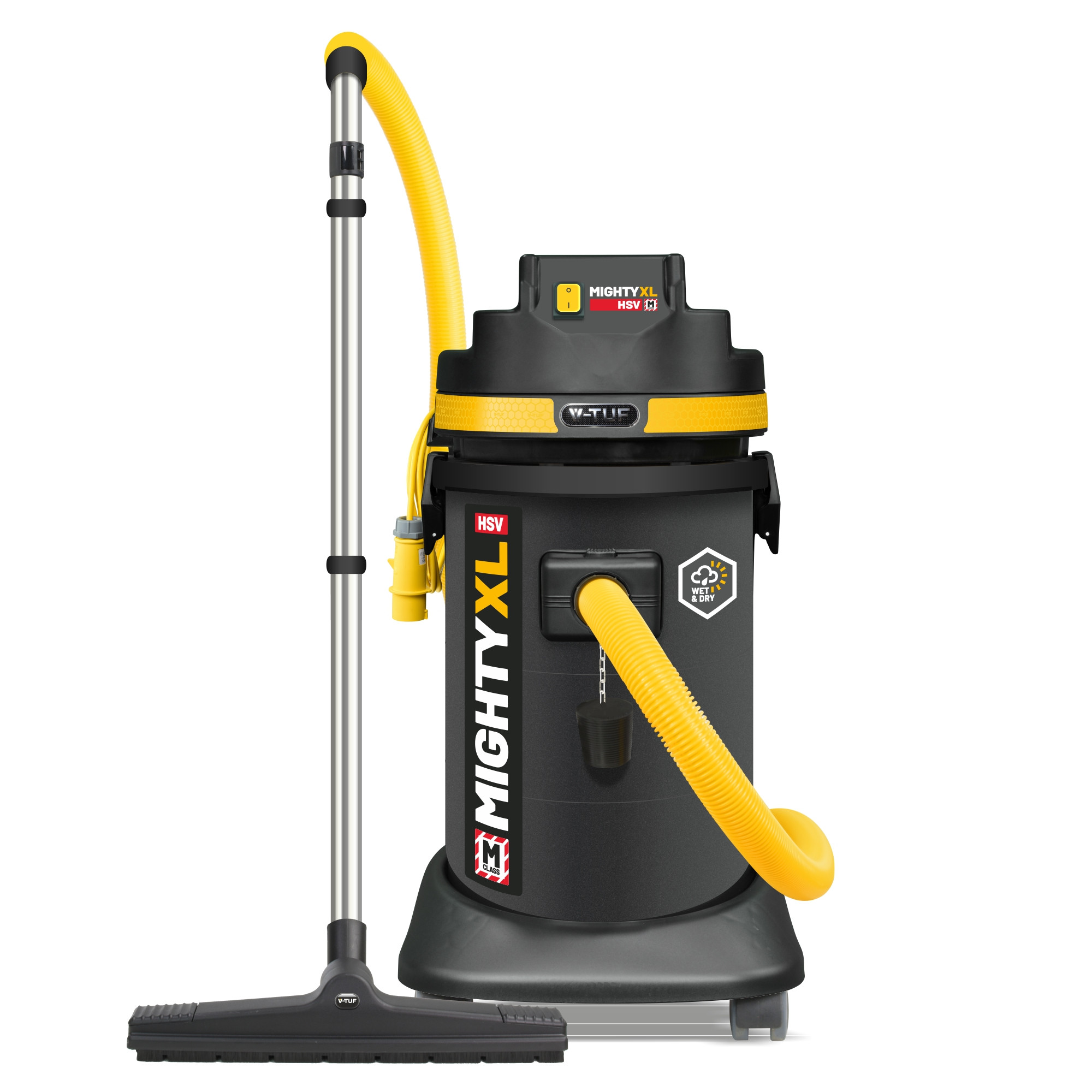 V-TUF MIGHTY XL HSV - 37L M CLASS Industrial Dust Extraction Wet & Dry Vacuum Cleaner