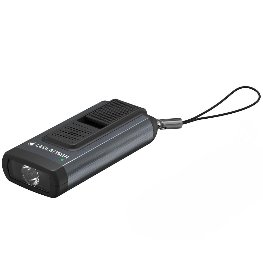LedLenser K6R Safety LED Rechargeable Keyring Light & Alarm- 400 lumens (GREY)