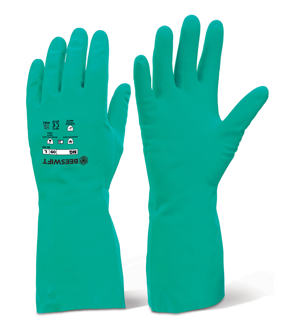 Green Nitrile Gauntlets