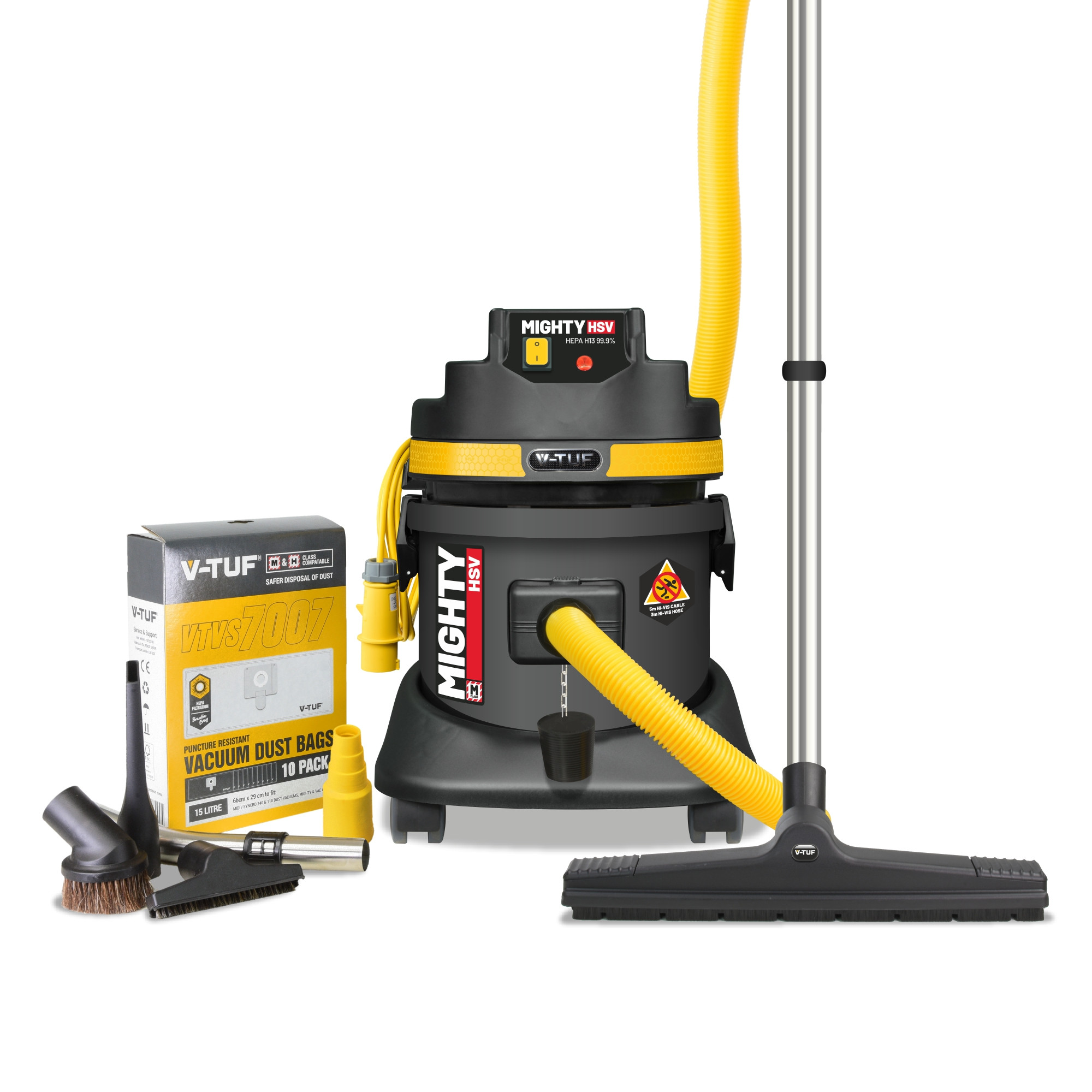 V-TUF MIGHTY HSV - 21L M CLass Industrial Dust Extraction Wet & Dry Vacuum Cleaner