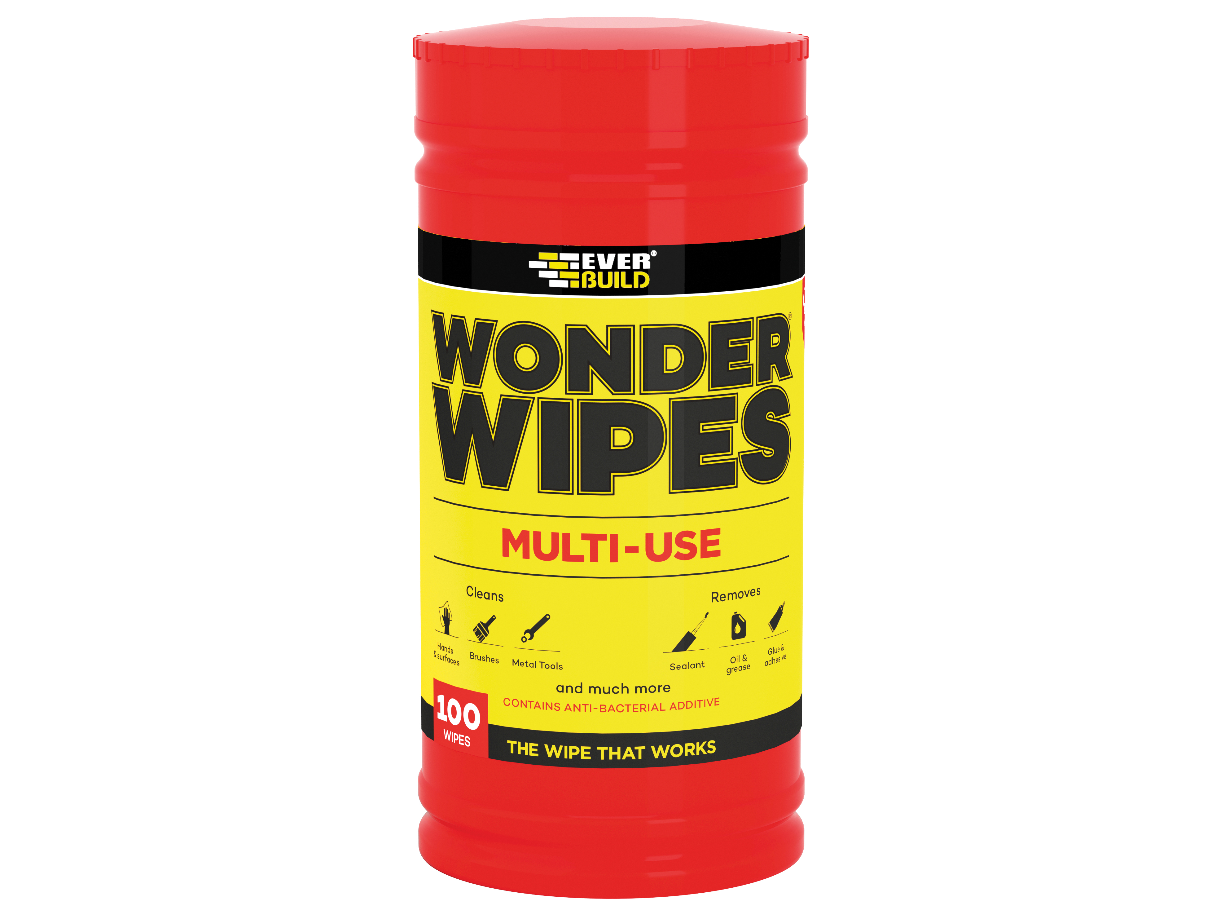 Wonder Wipes Multi-Use with Anti-Bacterial Ingredients (Tub of 100)